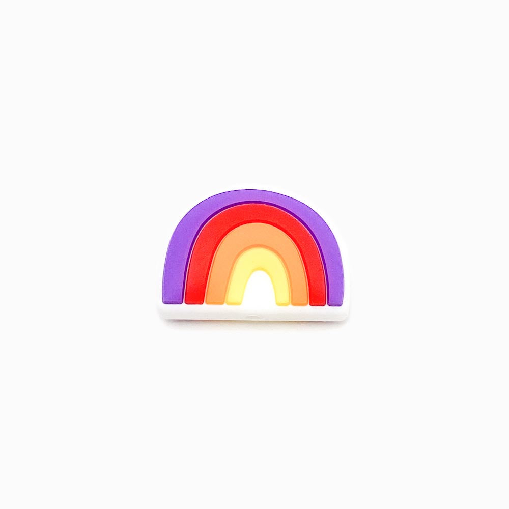 Contas de silicone para prendedor de chucha arco iris 25x18mm vermelho