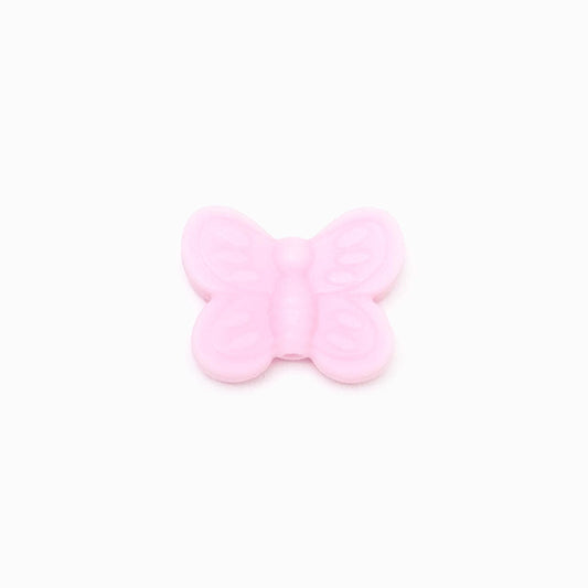 Contas de silicone borboleta rosa bebé