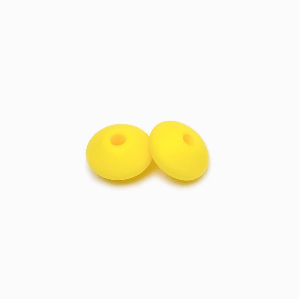 Contas de silicone disco amarelo