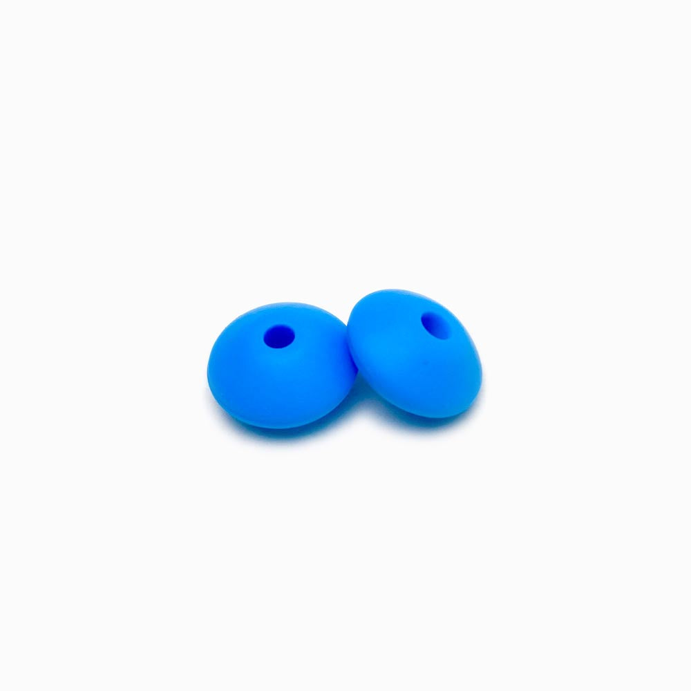 Contas de silicone disco azul celeste