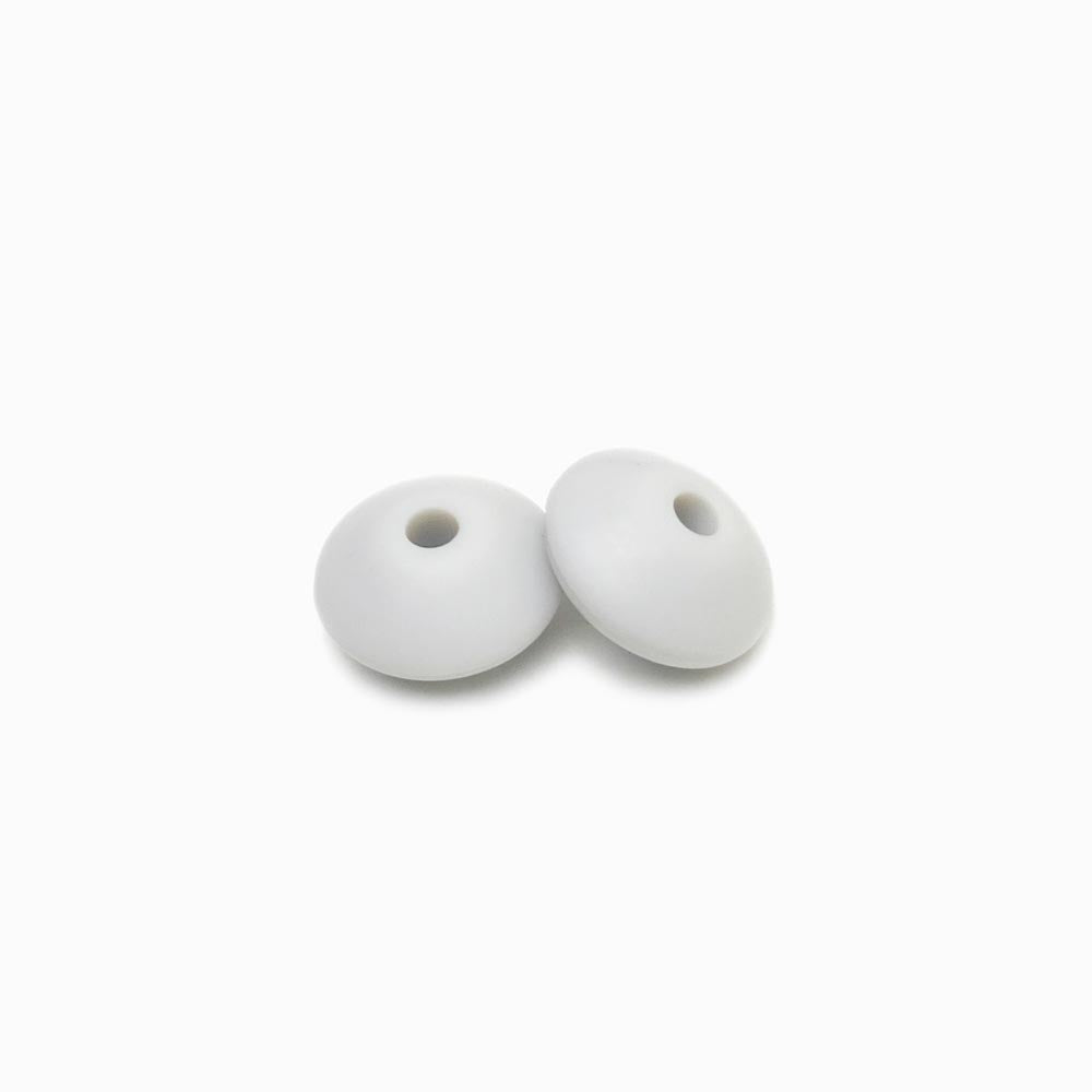 Contas de silicone disco cinza claro