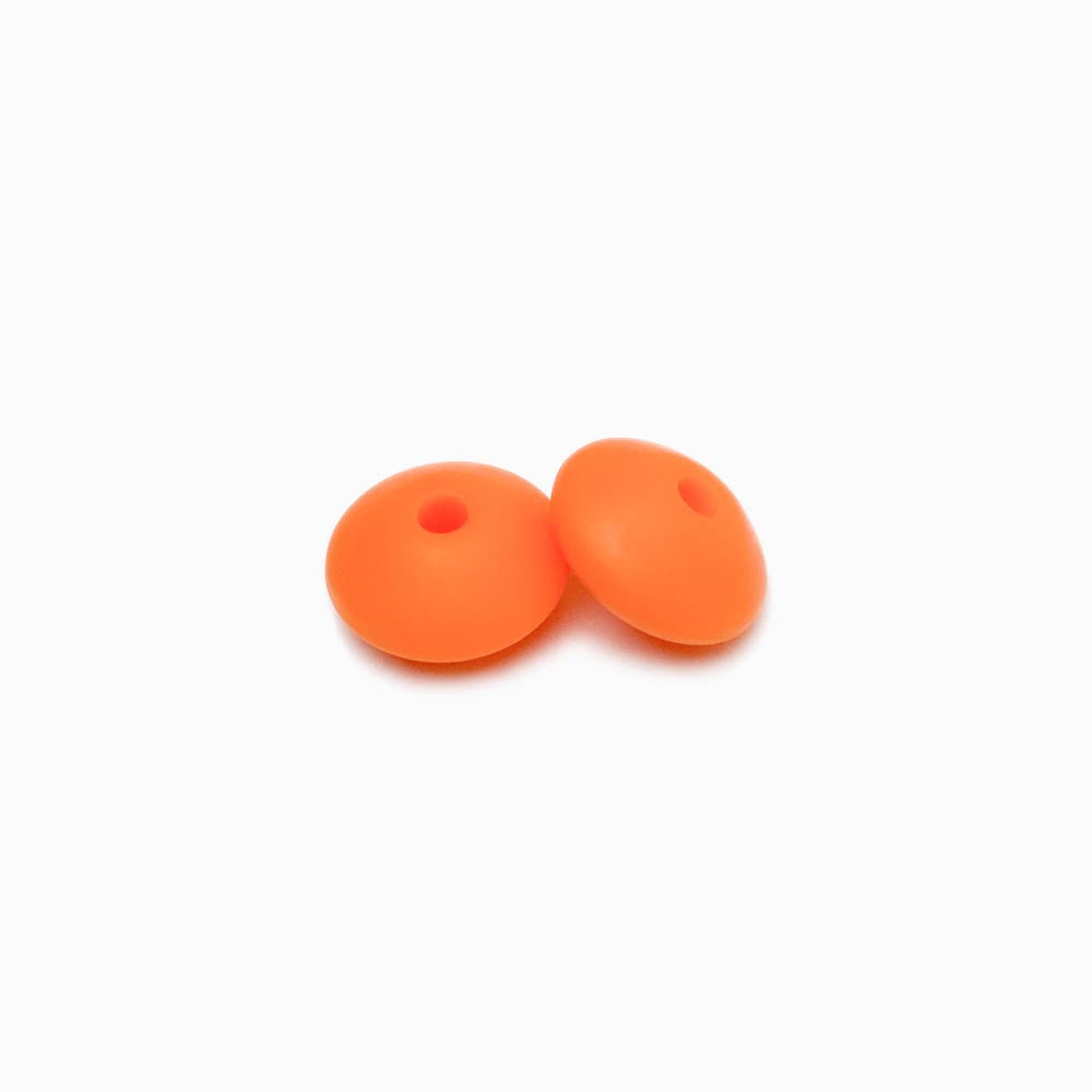 Contas de silicone disco laranja