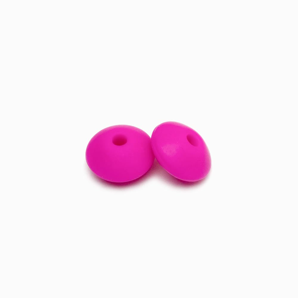 Contas de silicone disco rosa choque
