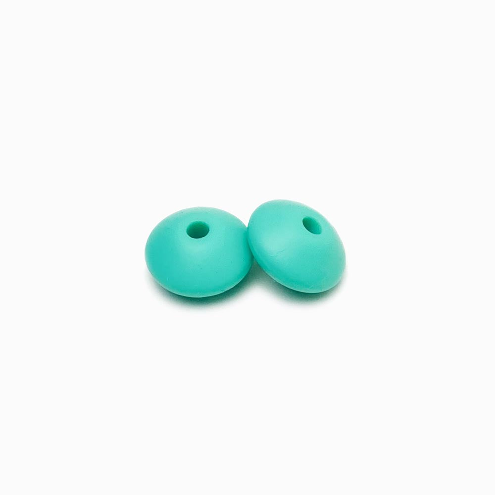 Contas de silicone disco turquesa