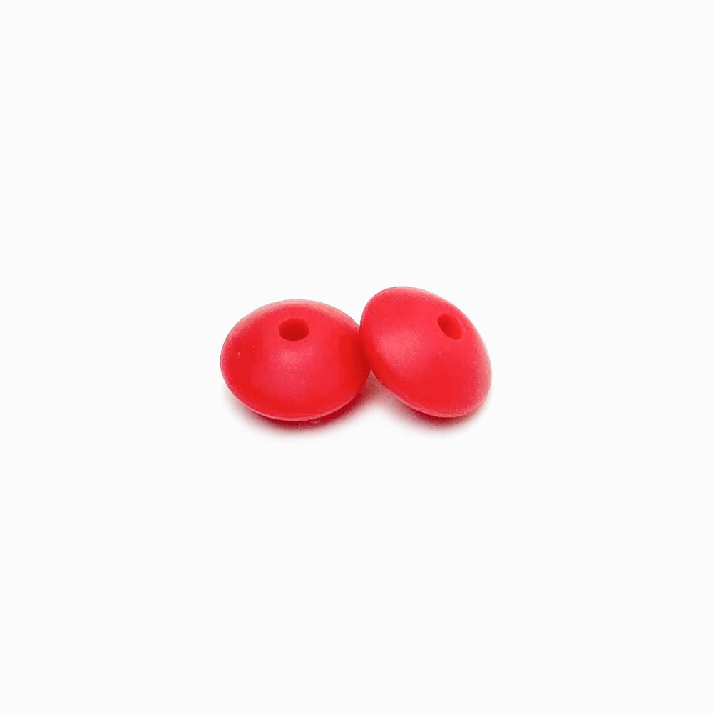 Contas de silicone disco vermelho