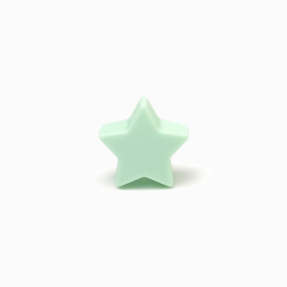 Contas de silicone estrela verde água