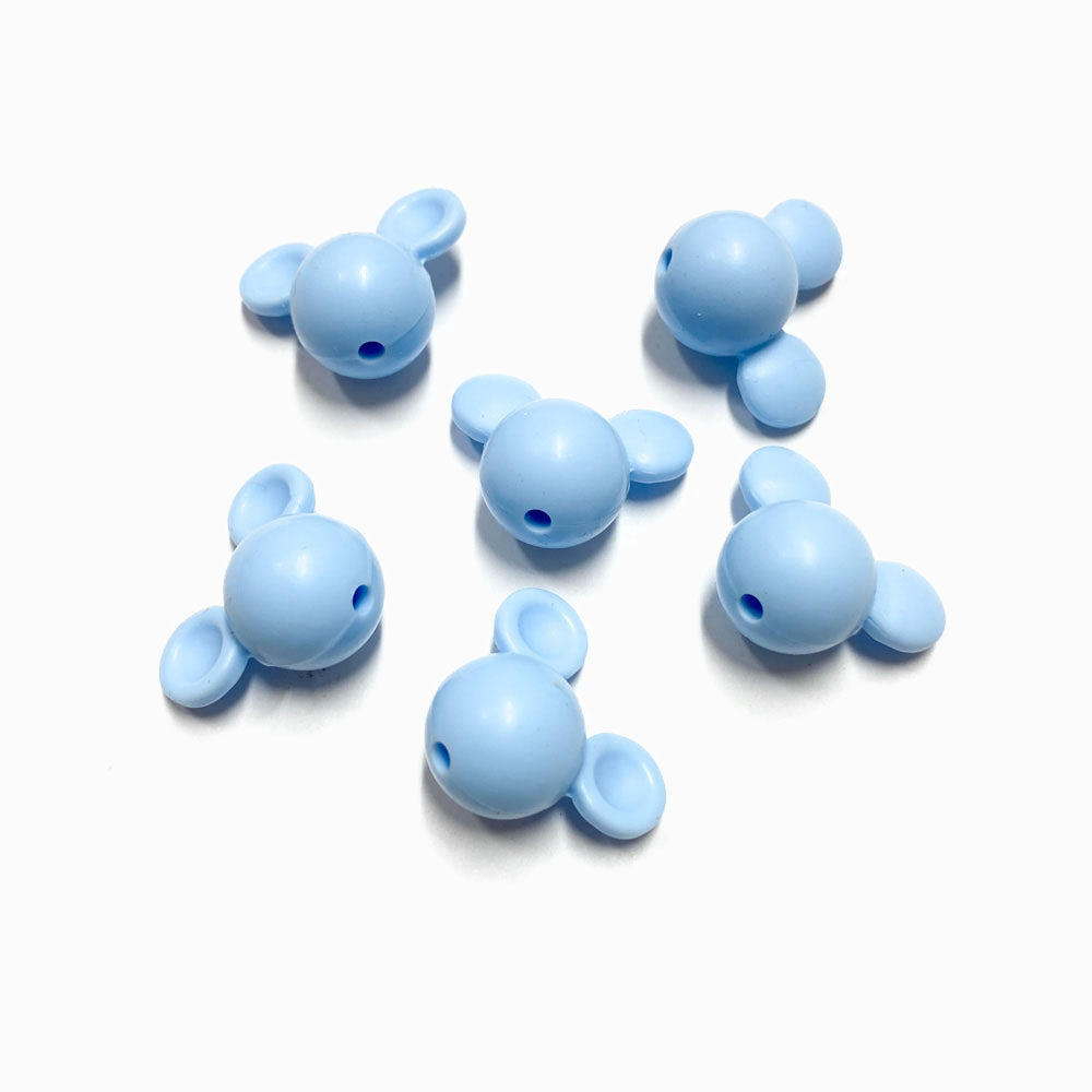 Contas de silicone para prendedor de chucha design mickey azul bebé