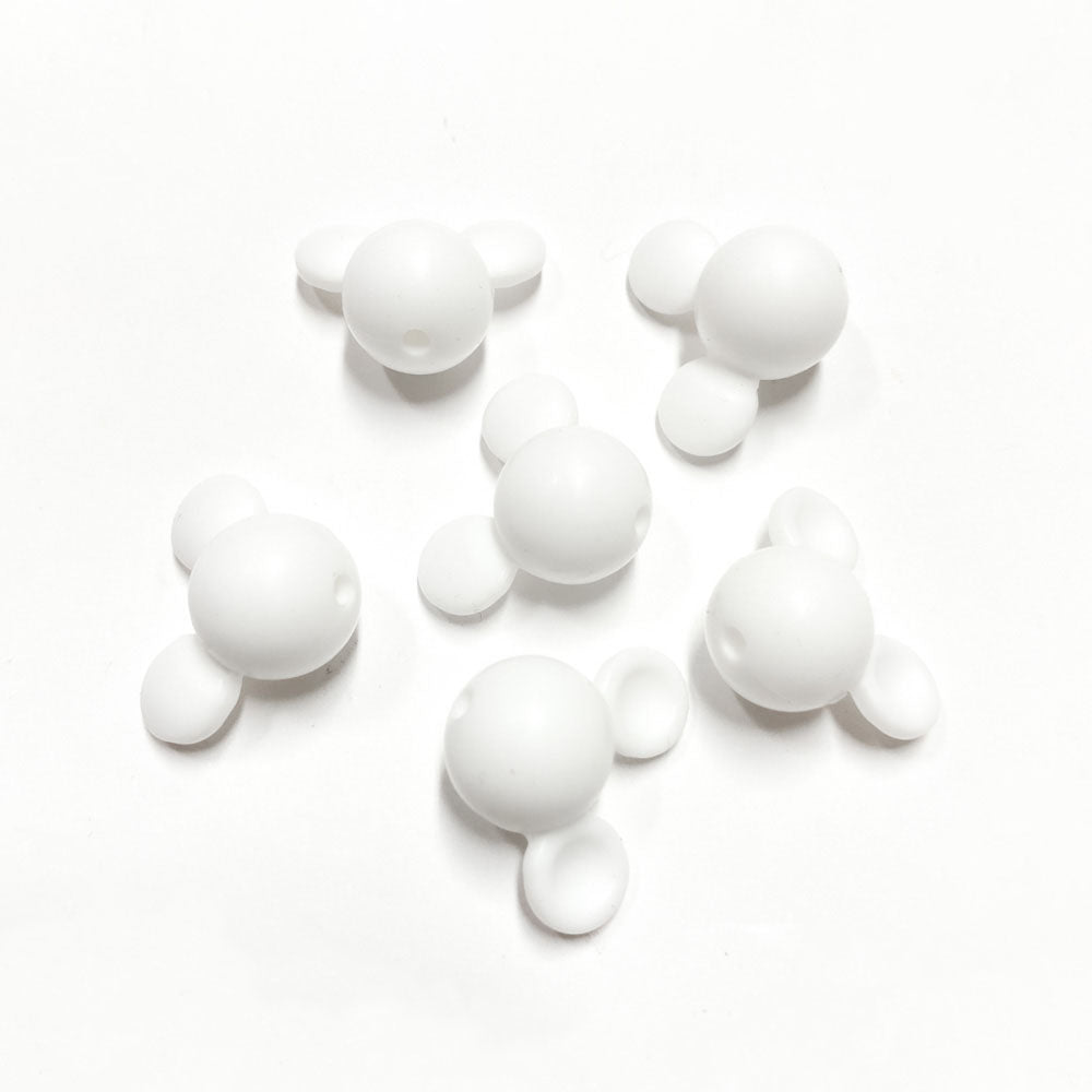 Contas de silicone para prendedor de chucha design mickey branco
