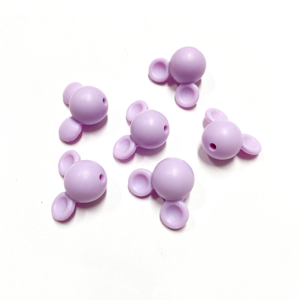 Contas de silicone para prendedor de chucha design mickey lavanda