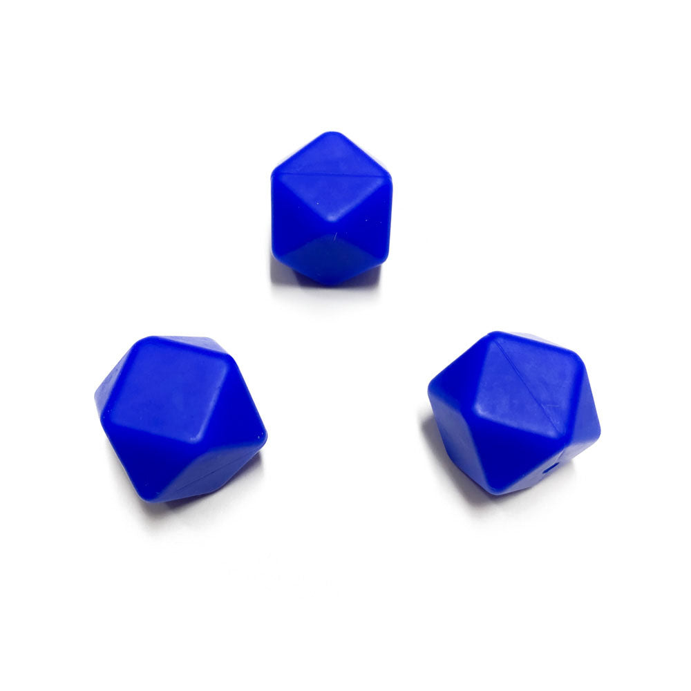 Contas de silicone hexagonal azulão