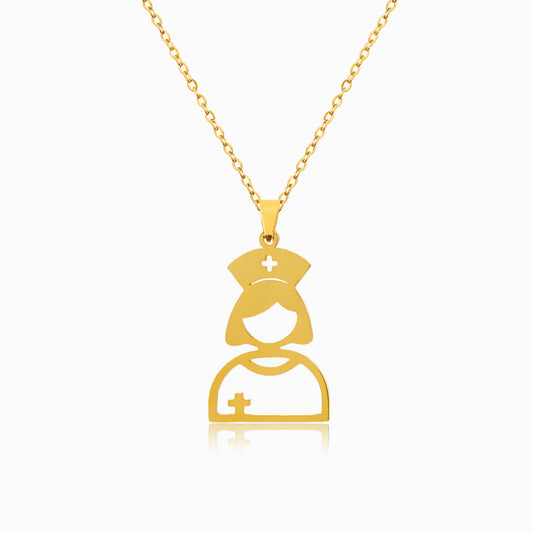 Colar Enfermeira CL1122 - Aço Inox Dourado