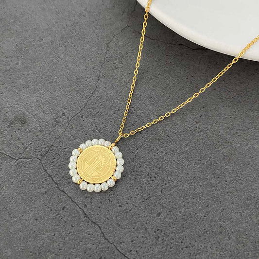 Colar Santo CL1090 - Aço Inox com Pérola Sintética