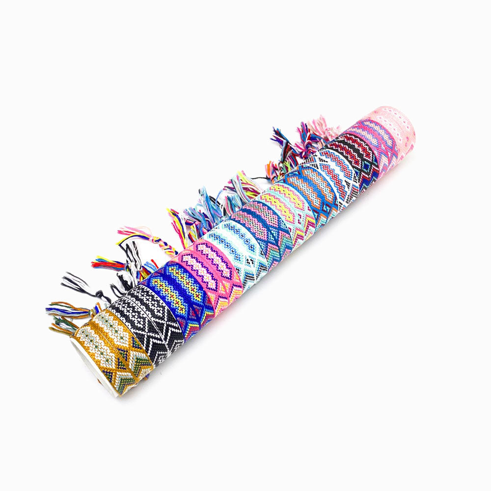 Conjunto 24pçs Pulseira Étnica de Algodão PS2010