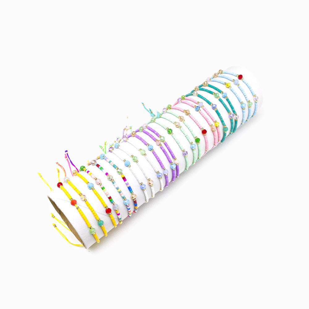 Conjunto 24pçs Pulseira Missangas Macramé PS1004