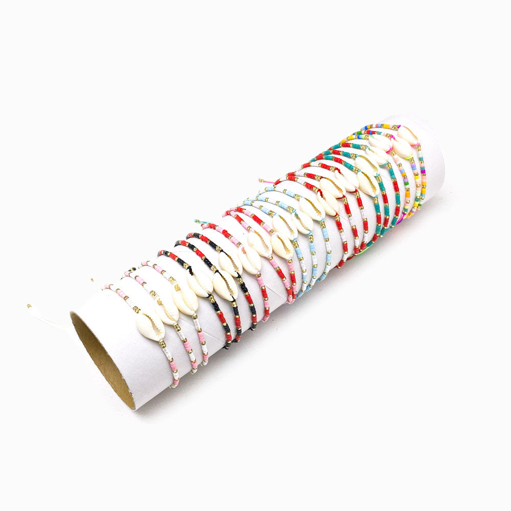 Conjunto 24pçs Pulseira de Miçanga com Búzio PS1007