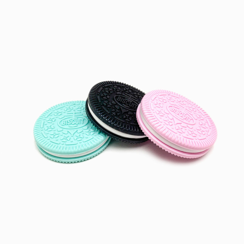 Conjuntos 3un Mordedor de Silicone Biscuit