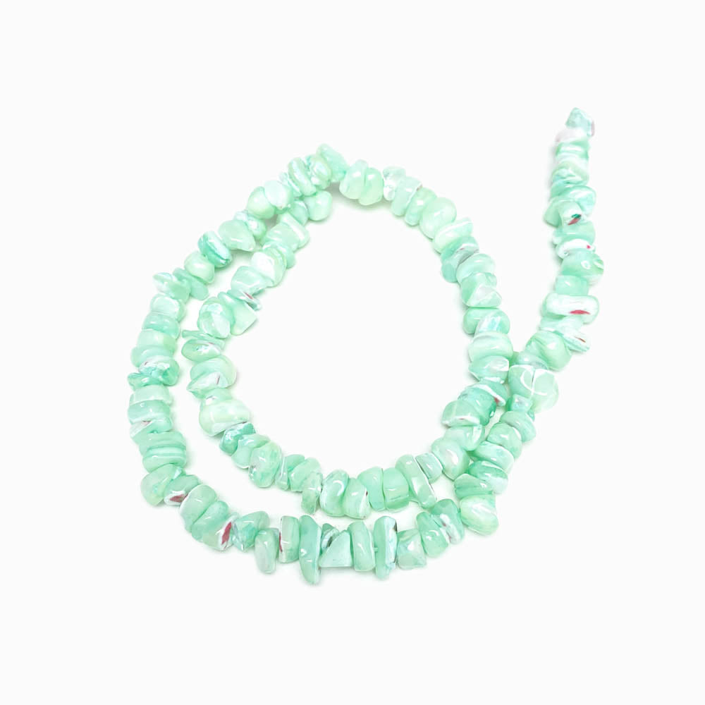 FIADA CONTAS DE MADREPEROLAS 7.5MM VERDE ÁGUA