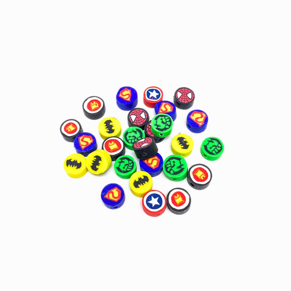 Pack 40 Contas de Borracha Super Herois