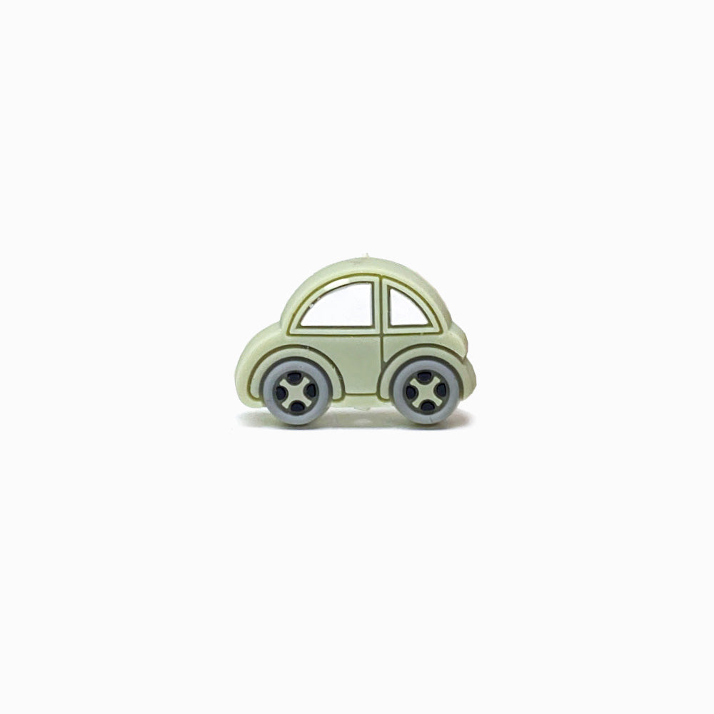 Contas de Silicone Carro Verde Claro 30x21mm