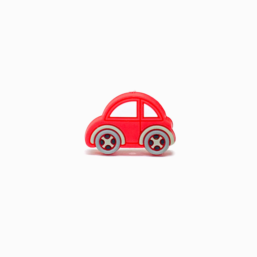 Contas de Silicone Carro Vermelho 30x21mm