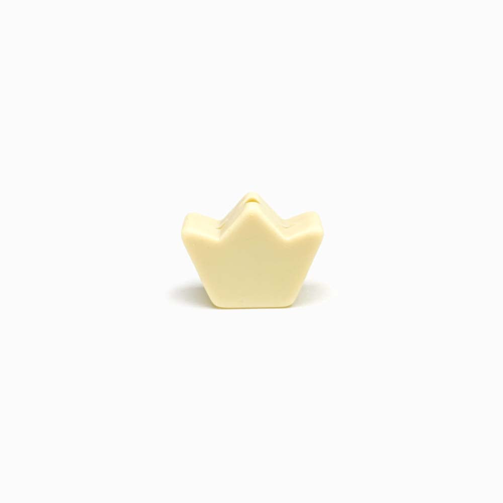 Contas de Silicone Coroa 20x11mm BEGE