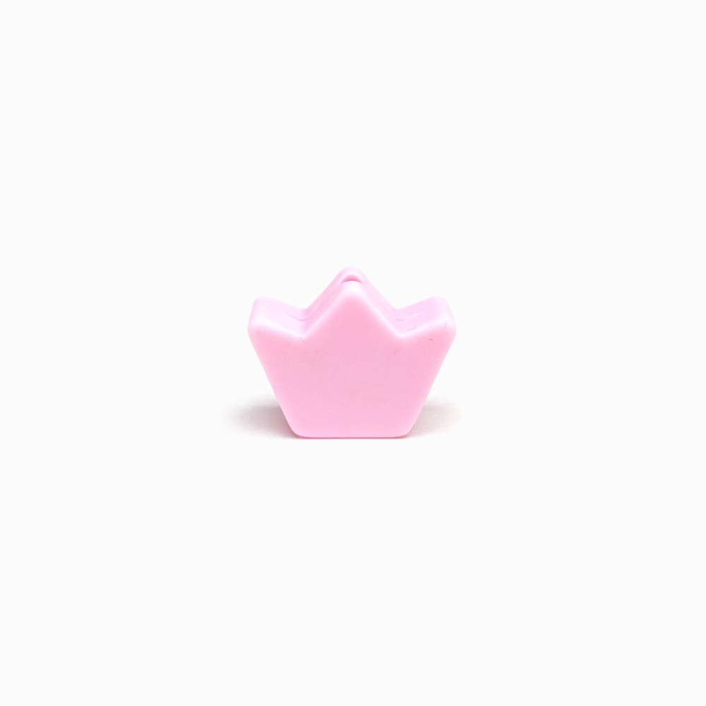 Contas de Silicone Coroa 20x11mm ROSA BEBÉ