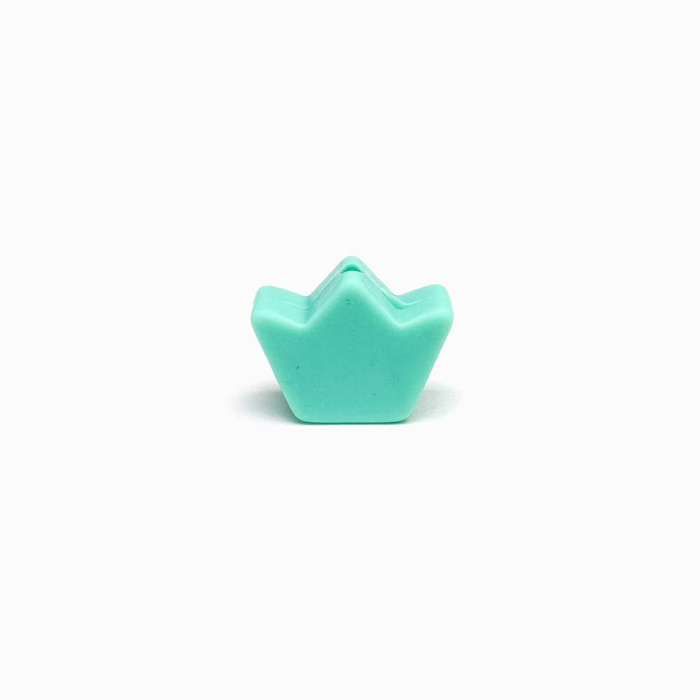 Contas de Silicone Coroa 20x11mm TURQUESA