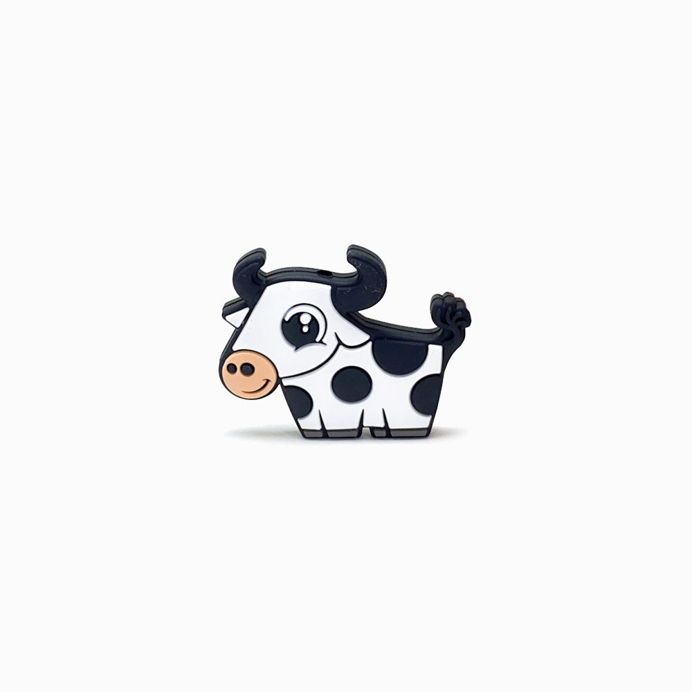 Contas de Silicone Vaca Leitosa Preto 37x30mm