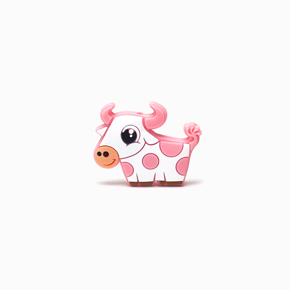 Contas de Silicone Vaca Leitosa Rosa 37x30mm