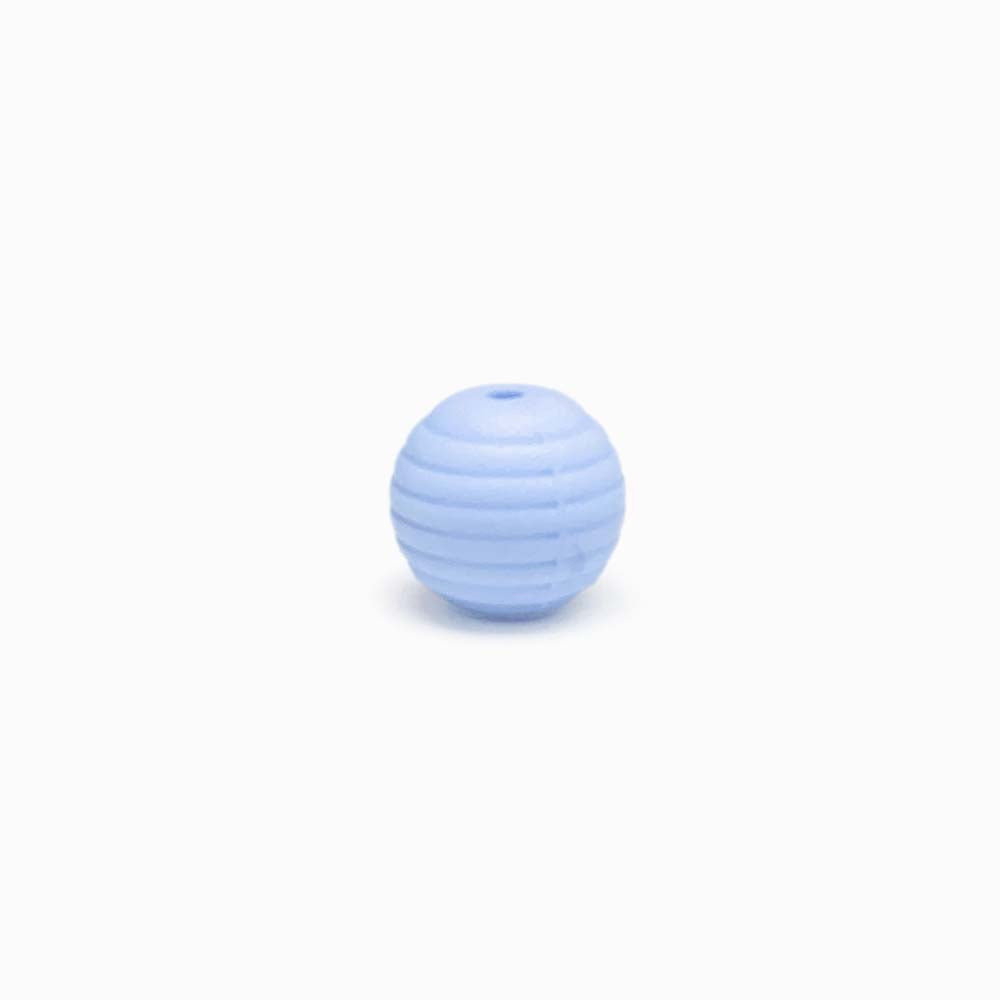 Contas de Silicone com Strips 15mm AZUL BEBÉ