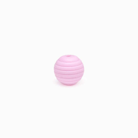Contas de Silicone com Strips 15mm ROSA BEBÉ