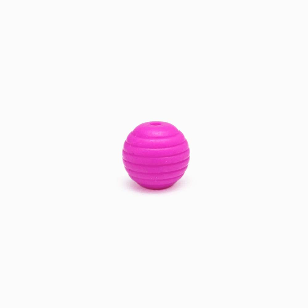 Contas de Silicone com Strips 15mm ROSA CHOQUE
