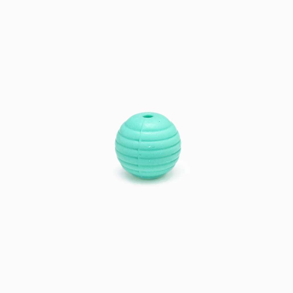Contas de Silicone com Strips 15mm TURQUESA