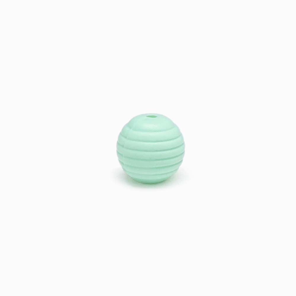 Contas de Silicone com Strips 15mm VERDE ÁGUA