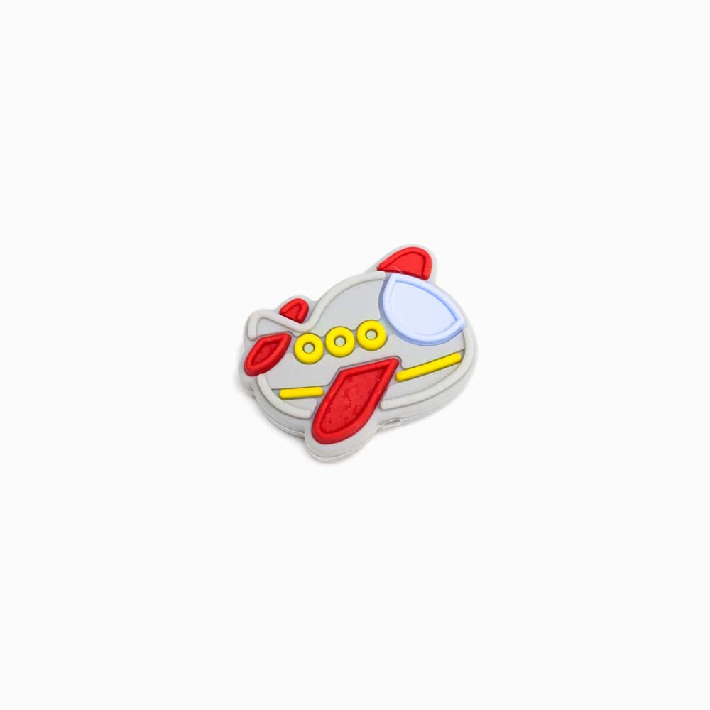 Contas de Silicone para Prendedor de Chucha Avião 28x22mm CINZA