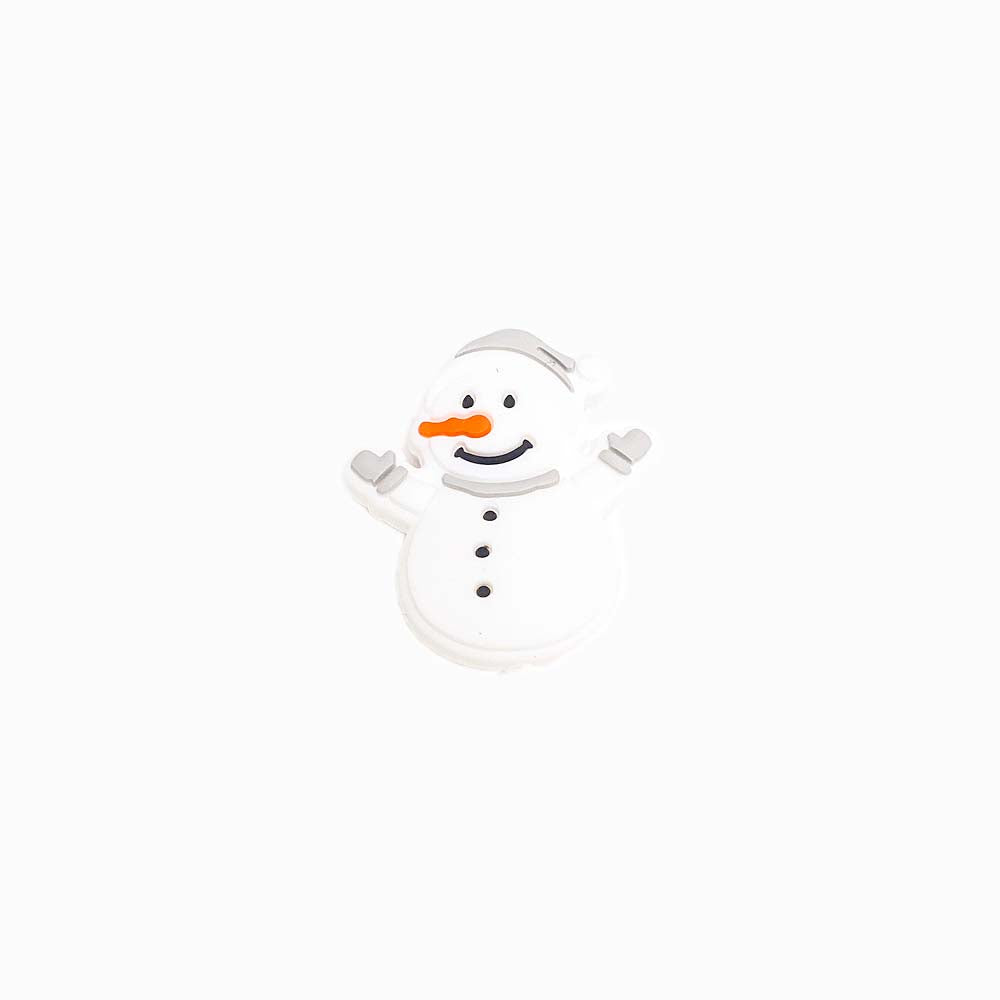 Contas de Silicone para Prendedor de Chucha Boneco de Neve 33x30mm CINZA