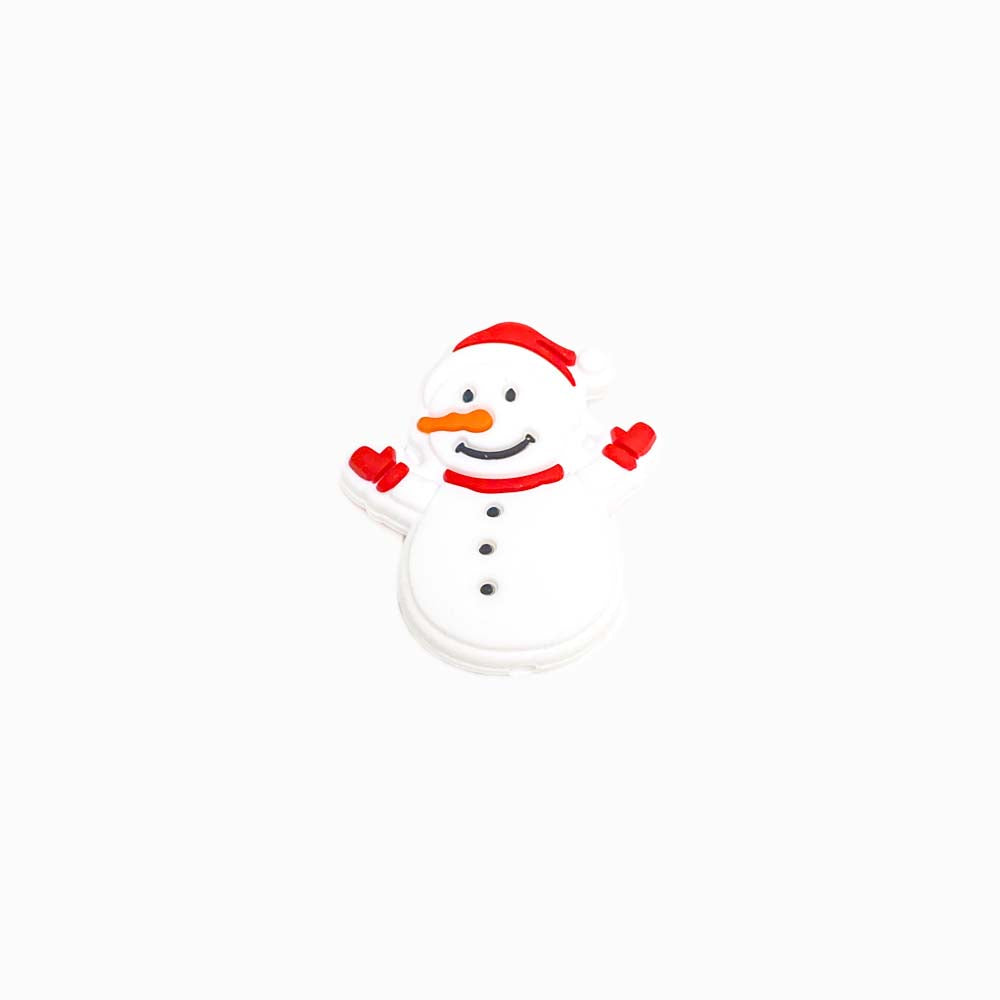 Contas de Silicone para Prendedor de Chucha Boneco de Neve 33x30mm VERMELHO
