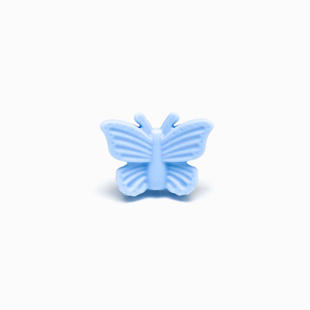 Contas de Silicone Borboleta 32x24mm AZUL BEBÉ