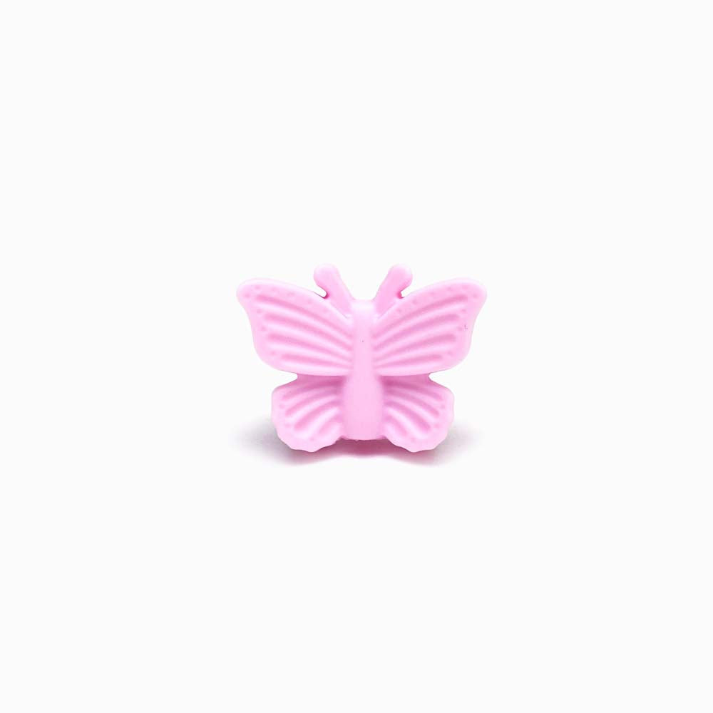 Contas de Silicone Borboleta 32x24mm ROSA BEBÉ