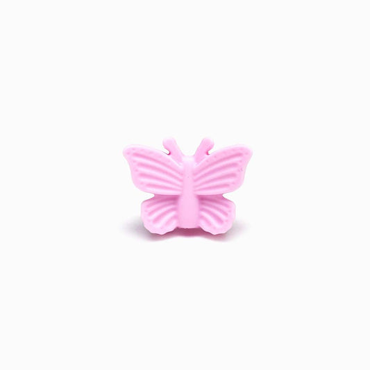 Contas de Silicone Borboleta 32x24mm ROSA BEBÉ