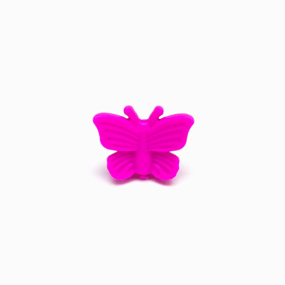Contas de Silicone Borboleta 32x24mm ROSA CHOQUE