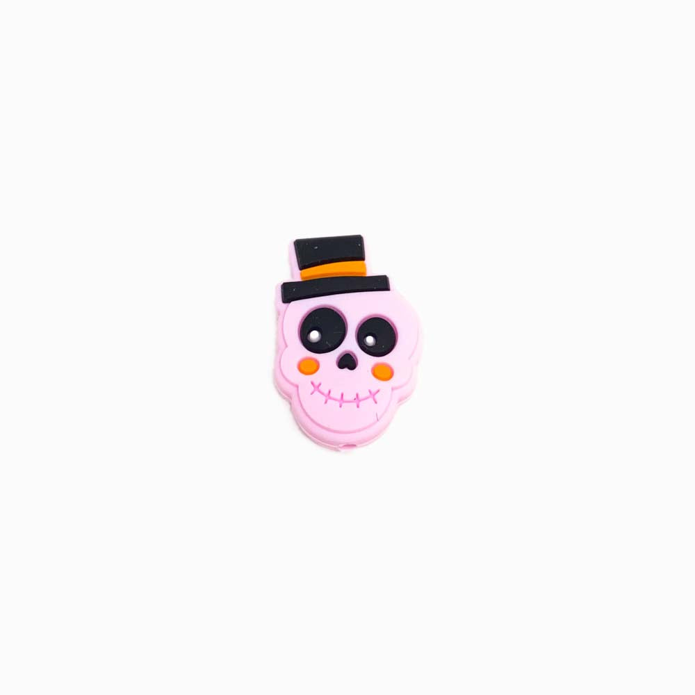 Contas de Silicone para Prendedor de Chucha Caveira 29x21mm ROSA BEBÉ