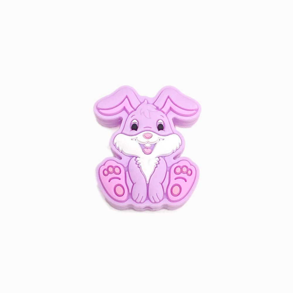 Contas de silicone para prendedor de chucha coelho 28x25mm lavanda