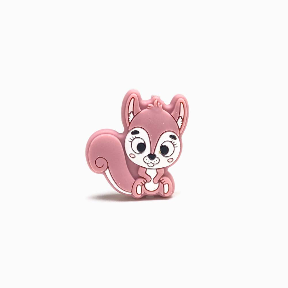 Contas de silicone para prendedor de chucha esquilo 30x26mm rosa velho
