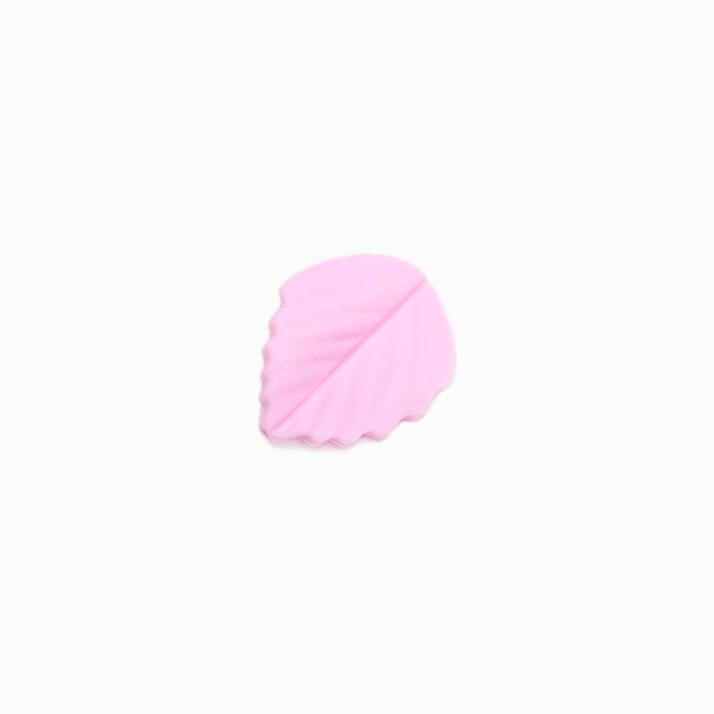 Contas de Silicone para Prendedor de Chucha Folha Pequena 25x20mm ROSA BEBÉ