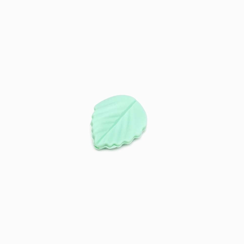 Contas de Silicone para Prendedor de Chucha Folha Pequena 25x20mm VERDE CLARO