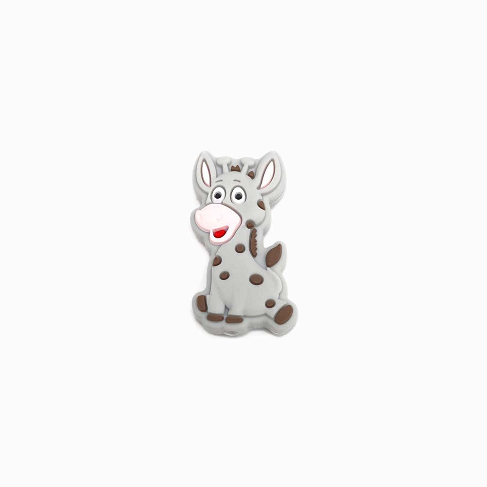 Contas de Silicone para Prendedor de Chucha Girafa 32x18mm CINZA