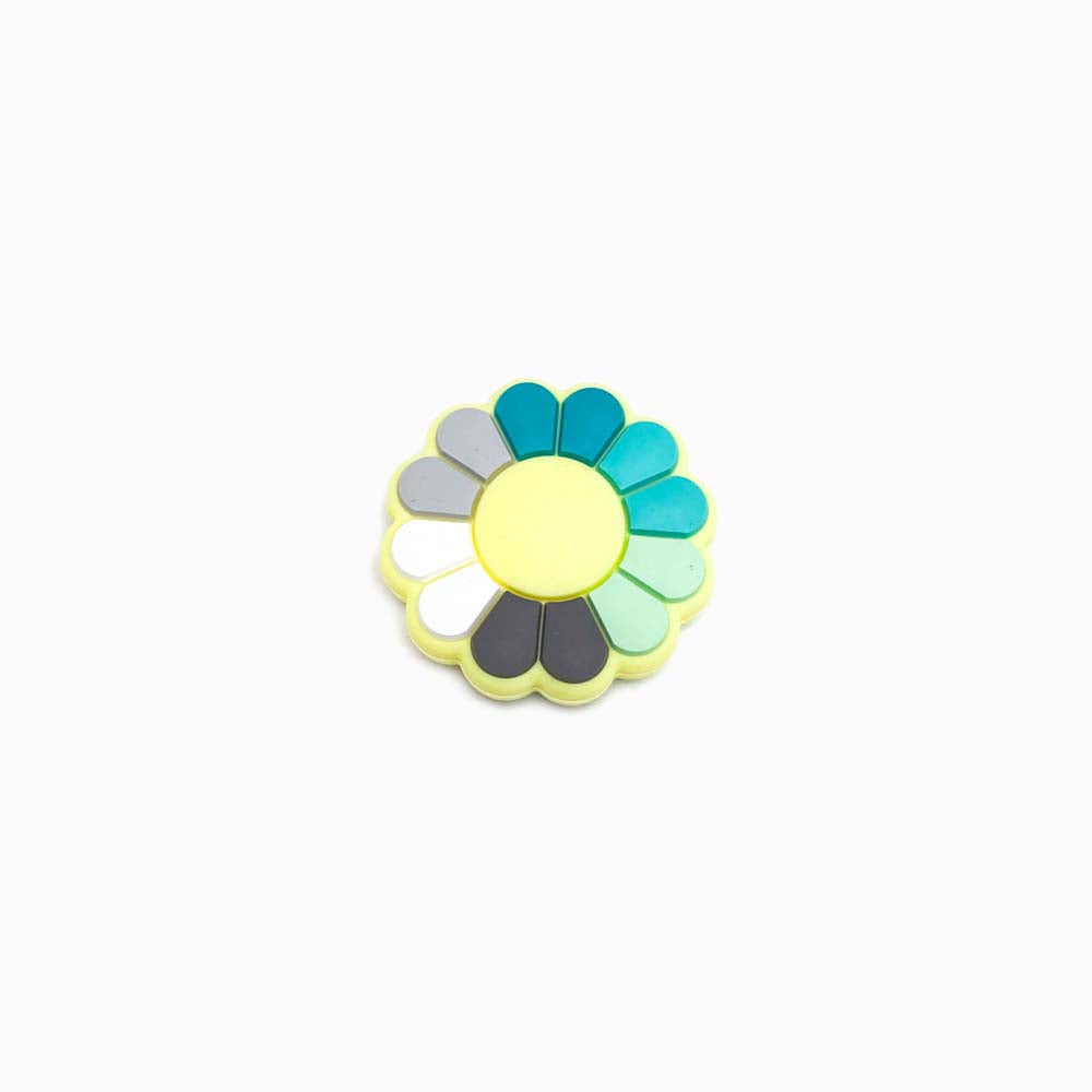 Contas de Silicone Girassol 28x28mm VERDE