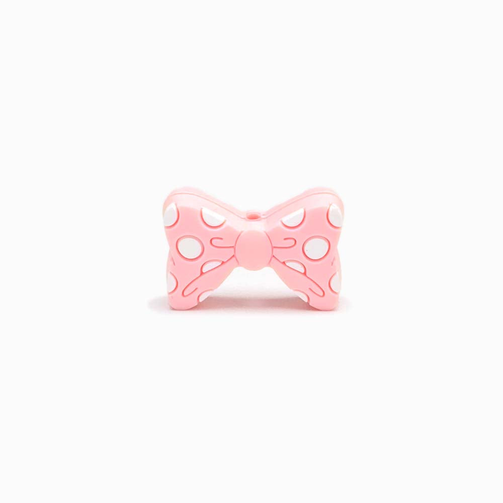 Contas de Silicone para Prendedor de Chucha Laço com Pintinhas ROSA BEBÉ