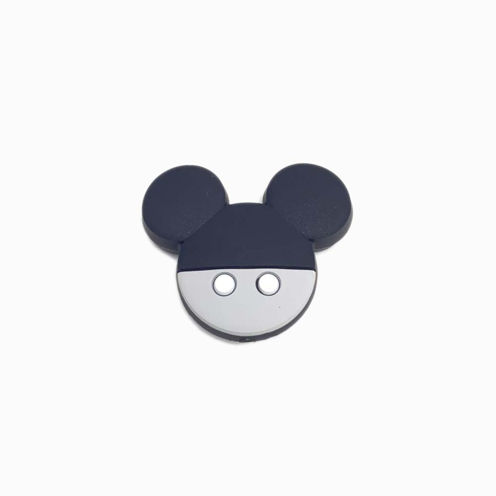 Contas de Silicone para Prendedor de Chucha Mickey 35x30mm CINZA